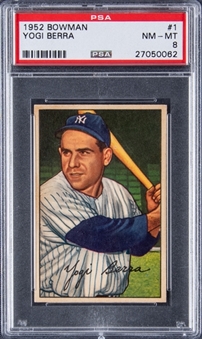 1952 Bowman #1 Yogi Berra – PSA NM-MT 8